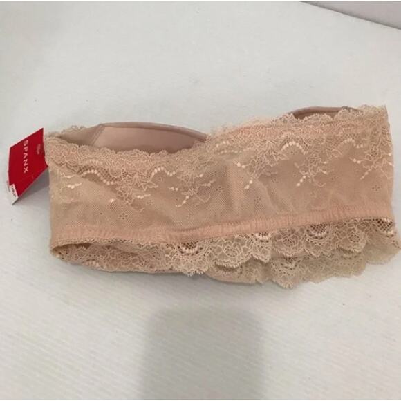 SPANX Undie-tectable Strapless Bandeau Bra Nude Pink Lace Sz M NWT {JJ46} - Picture 6 of 6